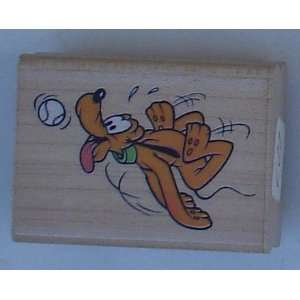  Pluto Chasing A Ball Wood Mounted Rubber Stamp 