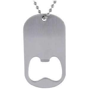  Stainless Steel Dog Tag Bottle Opener Necklace Jewelry