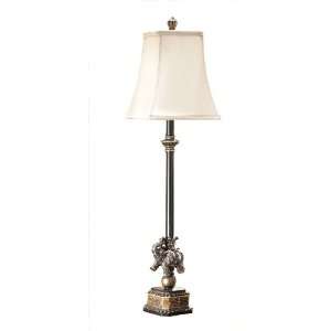  CBK Ltd Black Buffet Lamp with Classic Elephant Design, 31 