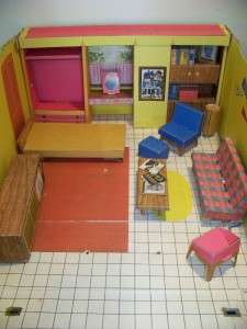 1962 Barbie Dream House w Furniture Cardboard Vintage Doll House 