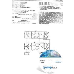 NEW Patent CD for FAST RESPONSE STEPPED WAVE SWITCHING POWER CONVERTER 