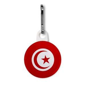  FLAG OF TUNISIA World Images 1 inch White Zipper Pull 