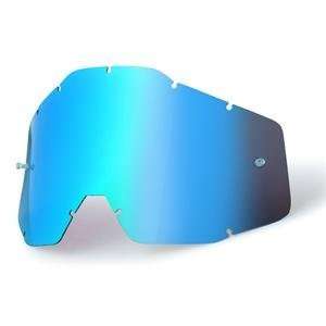100% Racecraft and Accuri Goggles AF Replacement Lens   Blue Mirror 
