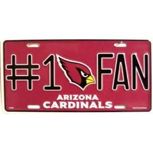  AZ Arizona Cardinals #1 Fan License Plates Plate Tag Tags auto 