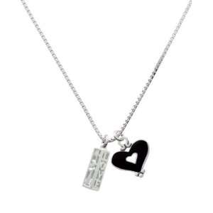  Four Sided Love with Heart Cutout and Black Heart Charm 