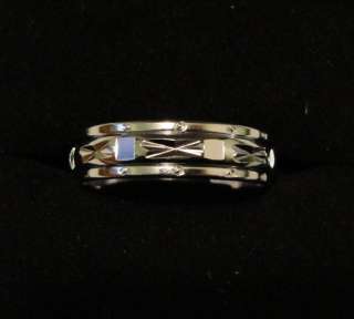 White Gold Plated 5mm Spinner Spinning Ring Size 9 SP3  