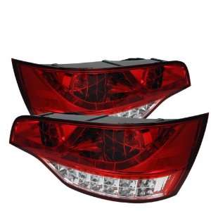 Spyder Audi Q7 07 09 LED Tail Lights   Red Clear 