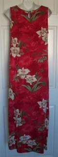 Red Floral CARIBBEAN JOE Dress PM Hawaiian Tropical  