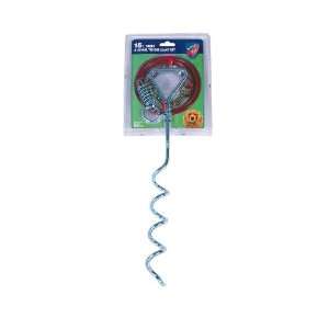  Knight Pet Spiral Stake with Med Cable, 15 Feet Pet 