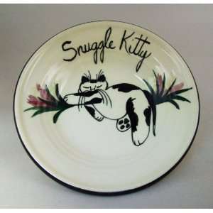 Snuggle Kitty Ceramic Cat Bowl or Plate created by Moonfire Pottery