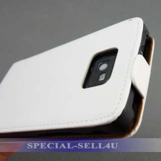 Genuine Leather Flip Magnet Case Cover Pouch White Samsung GALAXY S2 S 