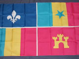 CREOLE FLAG IT IS 3X5 AND IS MADE FROM LIGHTWEIGHT MATERIAL TO 