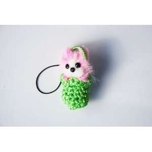  Cat in the Hat Charm for Phones and Keys Pink & Green 
