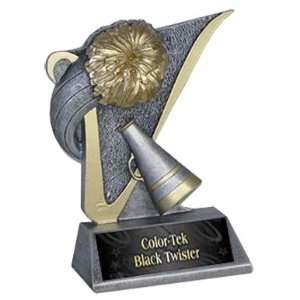 Custom Cheer leading Victory Resin Trophies BLACK TWISTER COLOR 