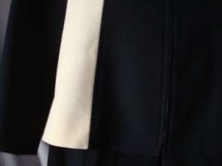 Womens Oleg Cassini Black 100% Wool Pantsuit Size 10  