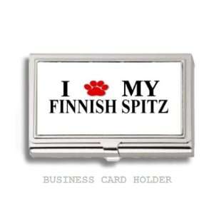  Finnish Spitz Love My Dog Paw Business Card Holder Case 