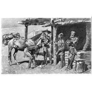  Buckskin,blacksmith shoes horse,Frederic Remington