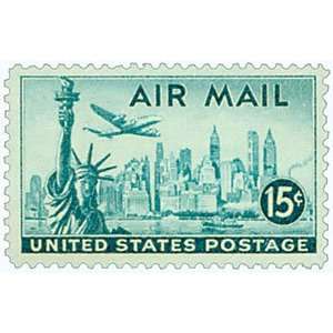  #C35   1947 15c New York Skyline Postage Stamps Plate 