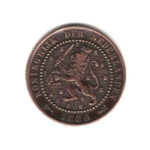  1880 Netherlands Cent Coin KM#107 