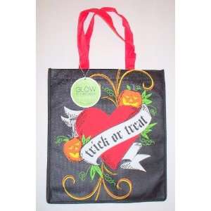 Tattoo Couture Glow in the Dark Halloween Trick or Treat Tote, Black 