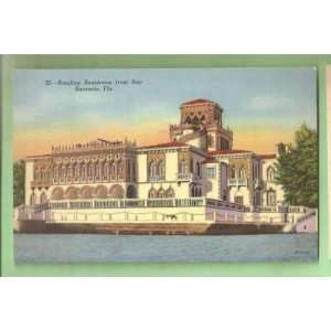  Postcard Vintage Ringling Residence Sarasota Florida 