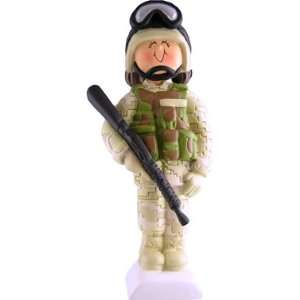 Armed Forces in Fatigues, Female Brown Personalized Christmas 