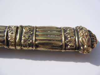 FRENCH SOLID SILVER NEEDLE CASE rabbit head silver hallmark 1825 Gold 