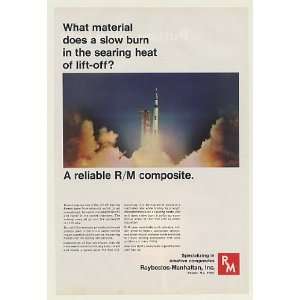  1968 Spacecraft Rocket Raybestos Manhattan Asbestos Print 