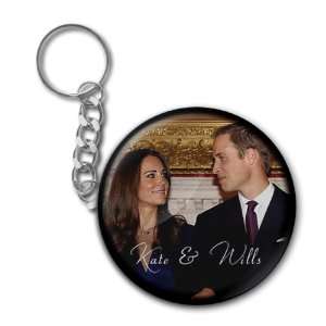   Kate Middleton Royal Wedding 2.25 Button Style Key Chain Everything