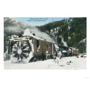 View of a Rotary Snow Plow in the Mountains   Coeur dAlene, ID Giclee 