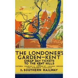  Southern Railway Garden Kent Hills Railway Vintage Poster 