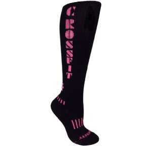 Custom Sock Source Knee High Black with Pink Ultimate Crossfit Socks 