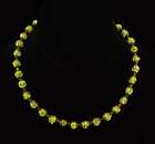 OLD VINTAGE ITALIAN YELLOW SOMMERSO GLASS BEAD NECKLACE  