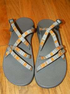 CHACO WOMENS ORANGE/GRAY SANDALS SHOES 10  