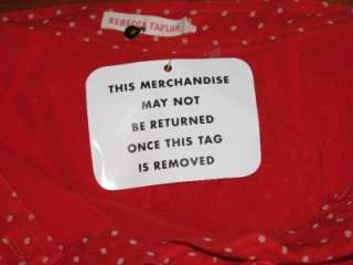 New Rebecca Taylor Pin Dot Runway Skirt 4 Vintage Red $350  