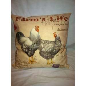  Farm Life Country Chicken Pillow 