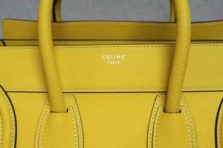 Sold Out Celine Mini Bright Yellow Pebbled Leather Luggage Bag New 