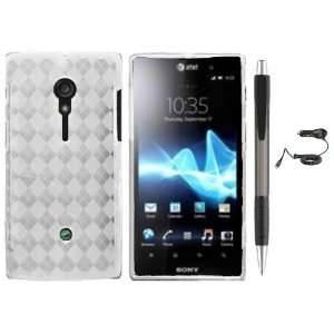  Clear Checker Design Protector TPU Cover Case for Sony Xperia Ion 