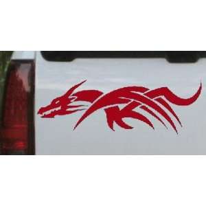  Tribal Dragon Car Window Wall Laptop Decal Sticker    Red 