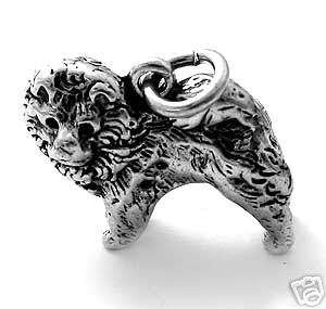 sterling silver 3D HEAVY *CHOW* DOG charm M1168  