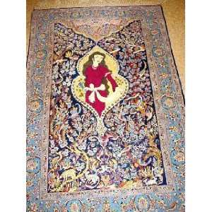  3x5 Hand Knotted Isfahan/Esfahan Persian Rug   53x35 