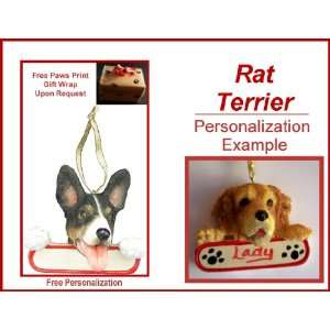  Rat Terrier Personalized Dog Ornament