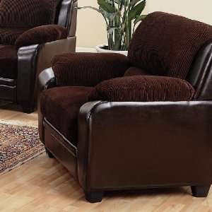  Sofa Chair in Chocolate Corduroy Fabric and Brown 