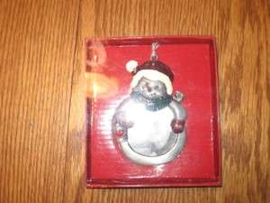 AaronBrothers Snowman Picture Photo Frame Christmas Ornament EUC 