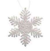 12 White 2 Glitter Snowflake Ornaments Wedding Scrapbo  