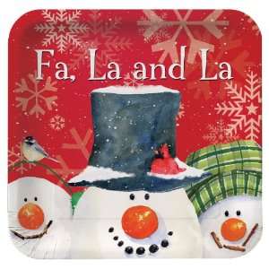   By Creative Converting Christmas Snowman Carols Square Dessert Plates