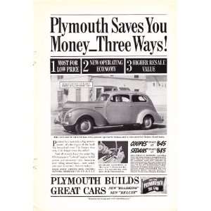  1936 Ad Chrysler Plymouth Original Vintage Car Print Ad 