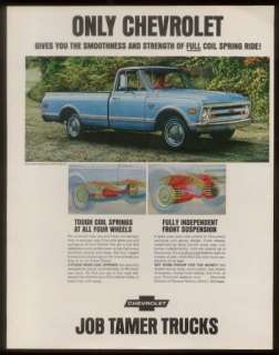 1968 blue Chevrolet pickup truck ad  