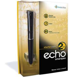 Livescribe Echo Smartpen 2GB Black   Brand New  