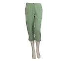   DellOlio Fly Front Crop Pants Pockets Side Slits Casual S Green NWT